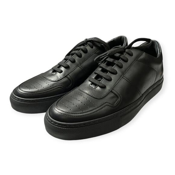 NEW Common Projects Bball Low Top Leather Sneakers MENS 42 Black Trainers 2155 - Picture 6 of 15